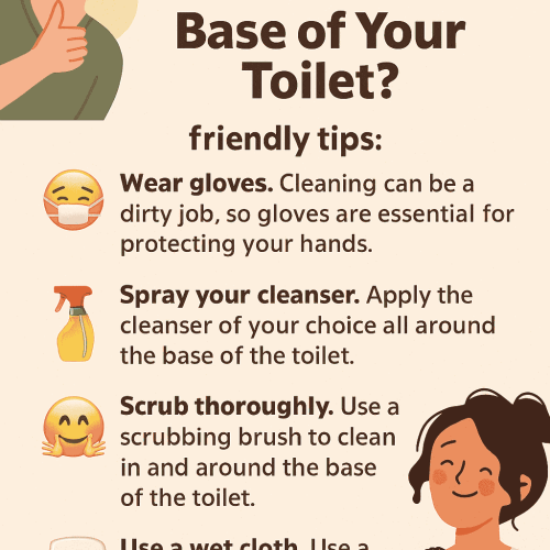 What do you use to clean the base of your toilet